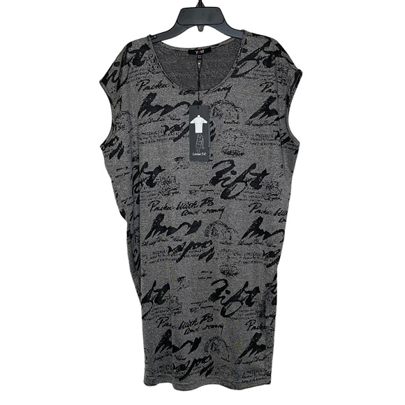 Yest Blouse Sleeveless Top Size 8 Gray Black Pattern Loose Fit Womens Viscose‎ - Picture 1 of 6